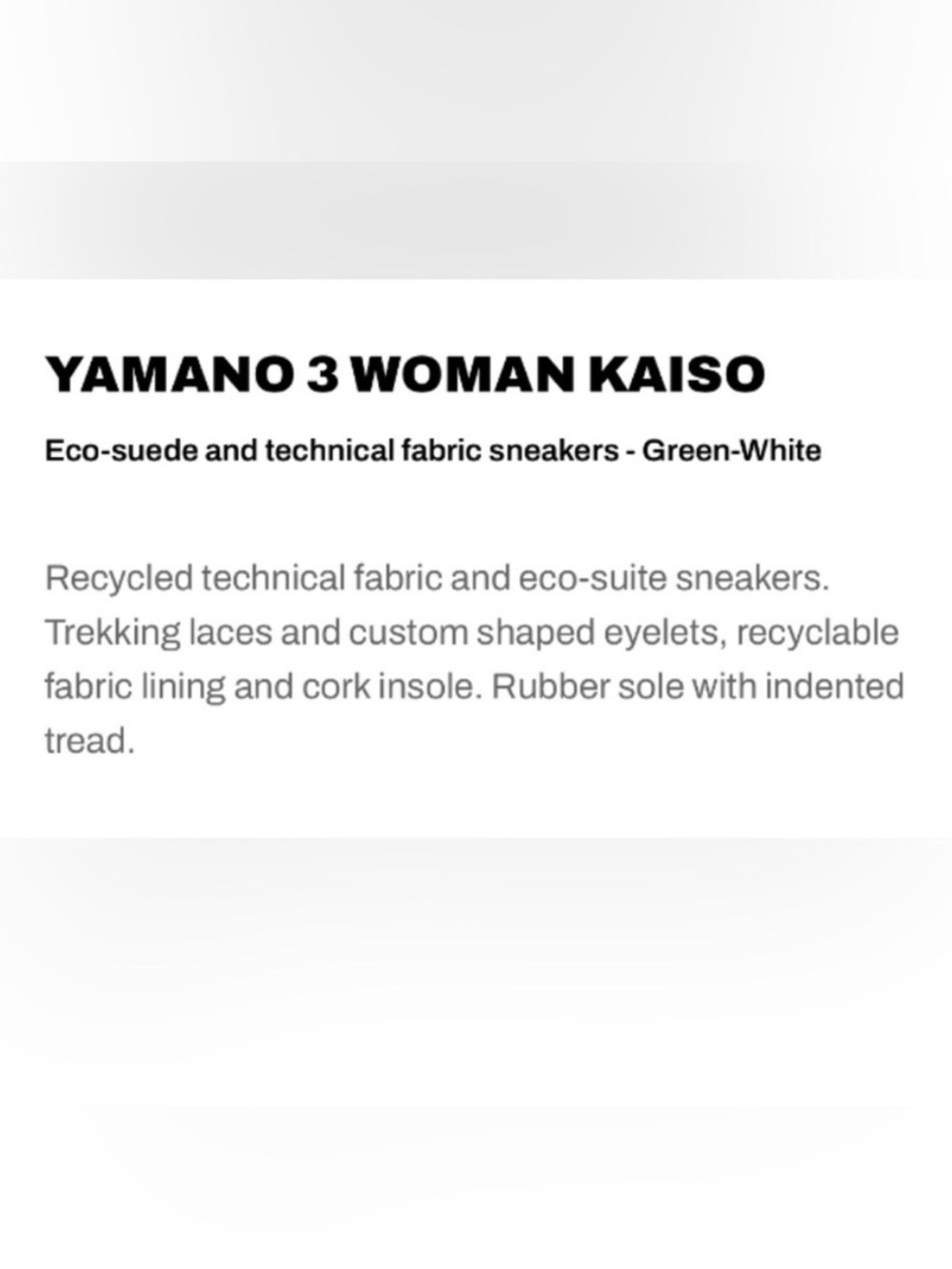 NWT Flower Mountain YAMANO 3 WOMAN KAISO - Eco-suede technical fabric Sneaker - Picture 6 of 15